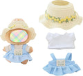 Clothes for Dolls Accessories (No Doll), Kawaii Shirt Skirt Outfit Set 3 Pieces for 15cm 17cm Doll Suit, Stylish Dolls Hat Shirt Clothing Set Replacement Blue