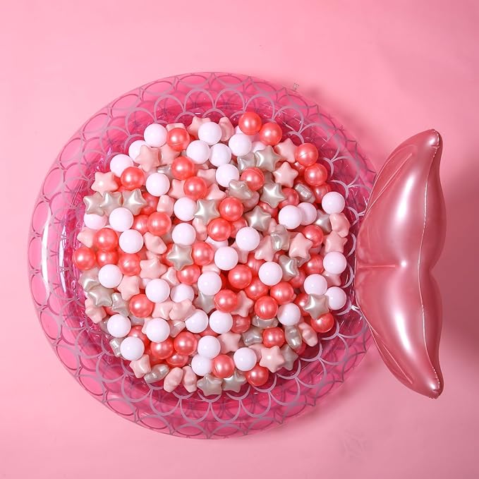 GOGOSO Ball Pit Balls for Toddlers Phthalate-Free BPA-Free Non-Toxic Crush Proof Soft Plastic Play Balls Baby Kids Shape Tent Pool Playhouse Playpen Party Decor, Pearl Red+Pink+Pearl Gold+White 100PCS