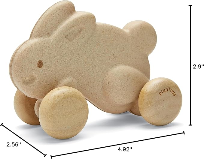 PlanToys Push Along Bunny - White