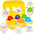 Tddler Toys 1-2,Montessori Geometric Egg Shape Sorter Toys Preschool Learning Educational Color Sorting & Fake Eggs Puzzles Matching Games Fine Motor Toy for Boys Girls