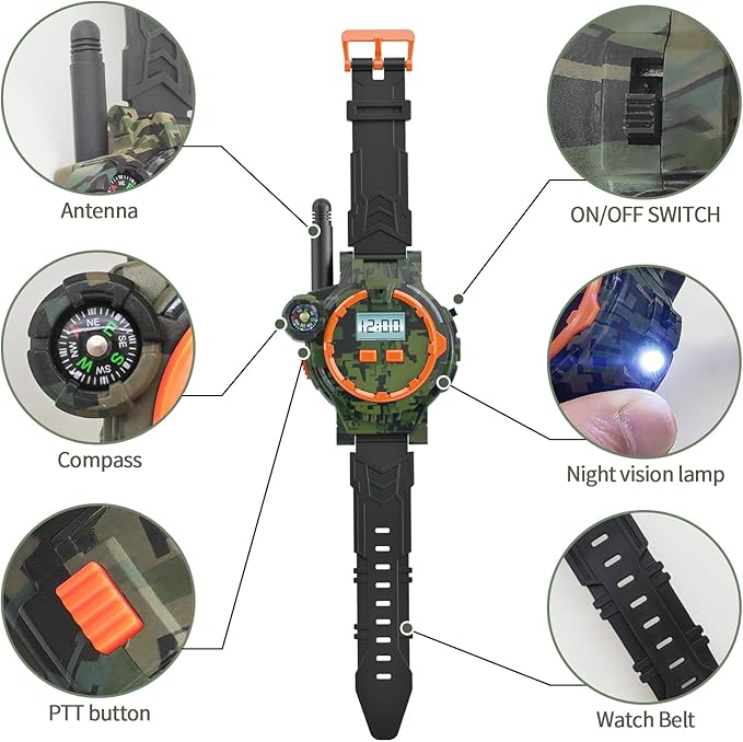 Rechargeable Walkie Talkies for Kids Radio Walky Talky with Flashlight Children Outdoor Game Interphone Gifts for Boy and Girl (4)