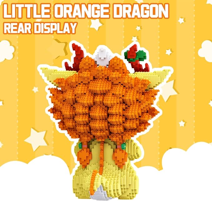 Orange Dragon Animal Mirco Building Block Sets Large Toys Kits Gift for Adults and Kids 8100 Pieces
