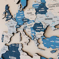 Colorfull Worlds 3D Wooden World Map Wall Art - Premium Multicolored World Travel Map for Wall Decor with Push Pins- Ideal Housewarming Gift & Travel Tracker (XXLarge, Navy)