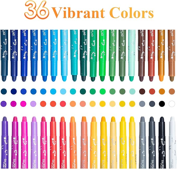 M&G 36 Colors Solid Tempera Paint Sticks for Kids, Washable Non-toxic, Quick Drying, Works Great on Paper Wood Glass Ceramic Canvas, Paint for Kids and Toddlers