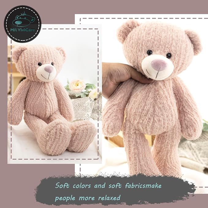 18" Pink Bear Stuffed Animals for Boys and Girls,Soft and Adorable Stuffed Bear Plush Toys for Newborn Babies,Cuddly Stuffed Bear for Kids,Great Gifts on Birthday,Christmas