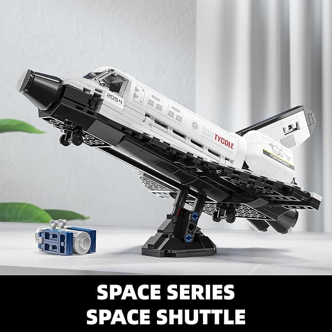 Space Shuttle Building Block Set -Spaceship Building Toy with Stretchable Satellite, Translucent Design Collection for Home or Office Decor, Birthday Gift for Adults & Boys 8-12 (536PCS)