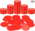 uxcell Plastic Poker Chips, Learning Counters Counting Counters Disks Markers Opaque Game Tokens for Game Play Math Counting