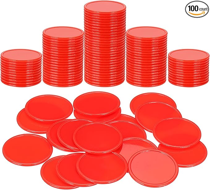 uxcell Plastic Poker Chips, Learning Counters Counting Counters Disks Markers Opaque Game Tokens for Game Play Math Counting