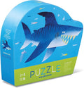 Crocodile Creek 12-Piece Mini Jigsaw Puzzle - Fun Floor Puzzles for Kids Ages 2-4 and Up - Heavy-Duty Shaped Box for Storage - Shark City - 12" x 9" Finished