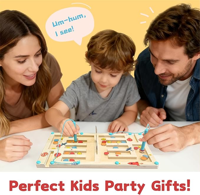 Busy Board,Kids Montessori Magnetic Wooden Toys: 3 4 5 6 7 Year Old Birthday Gifts for Boys Girls Preschool Educational Learning Activities Toy Sensory Autistic Puzzle Battle Game for Toddlers