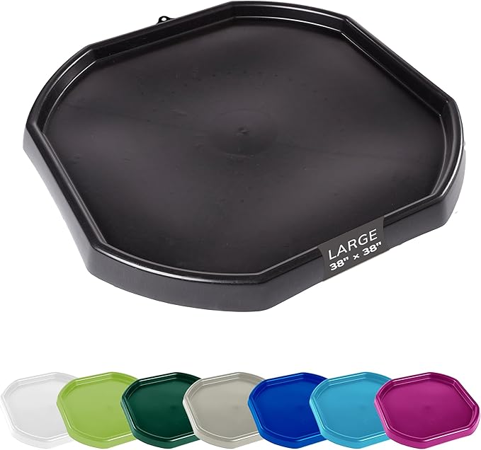 MEKA Tuff Tray for Sensory Play, Sensory Tray for Kids, Toddler Water Table, Tuff Spot Sensory Bin for Toddlers (Black, Large (38" x 38"))
