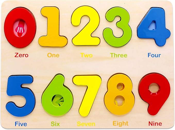 You&Xi Toddler Puzzles for Kids Age 3-4 Years Old-Wooden Number Preschool Puzzles