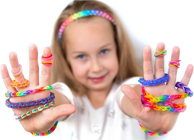 DDCOWP 2500+ Rubber Band Bracelet Kit, Loom Bracelet Making Set for Kids, Refill Loom Set, Friendship Bracelet Creativity Birthday Kit