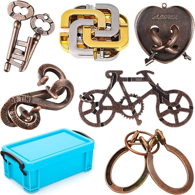 Metal Brain Teaser Puzzles for Adults Hand Puzzle Unlock Interlocking Puzzle Toy Lock Puzzles Gift for Adults Teenagers (Style A)