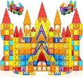 Magnetic Tiles 180 PCS with 2 Cars - STEM Building Blocks for Kids,Safe Magnatiles for 3+ Preschool Toddlers, Educational Gift for Boys & Girls