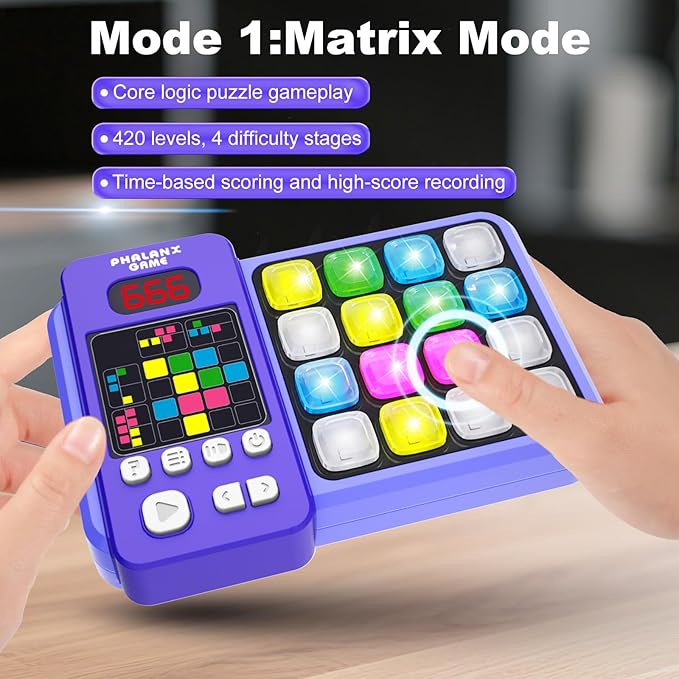 Logic Puzzle & Memory Game for Kids 3+, Tutorial Mode & LED Display – Interactive Brain Development Game for Family Fun & Gifts