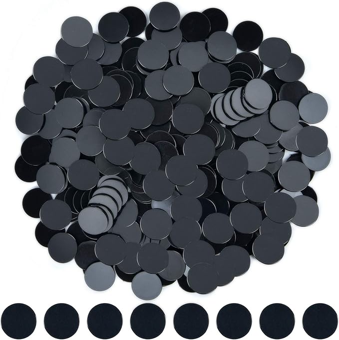 Coopay 300 Pieces Plastic Learning Counters Disks Bingo Chip Counting Discs Markers for Math Practice and Poker Chips Game Tokens,1 Inch (Black Style 1)