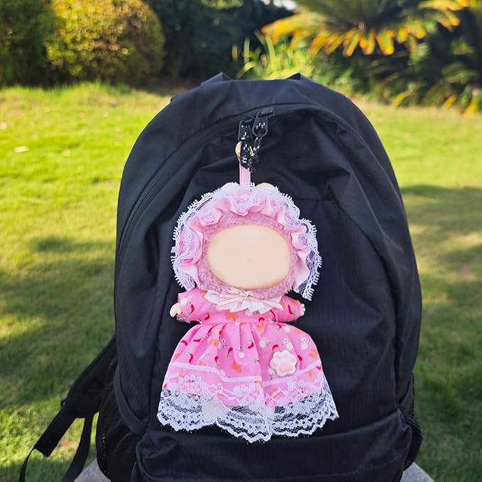 17cm Doll Clothes Set, Cute Girls Doll Outfits Set , 3 PCS Pink Cat Paw Princess Dress Outfits Exquisite Accessories