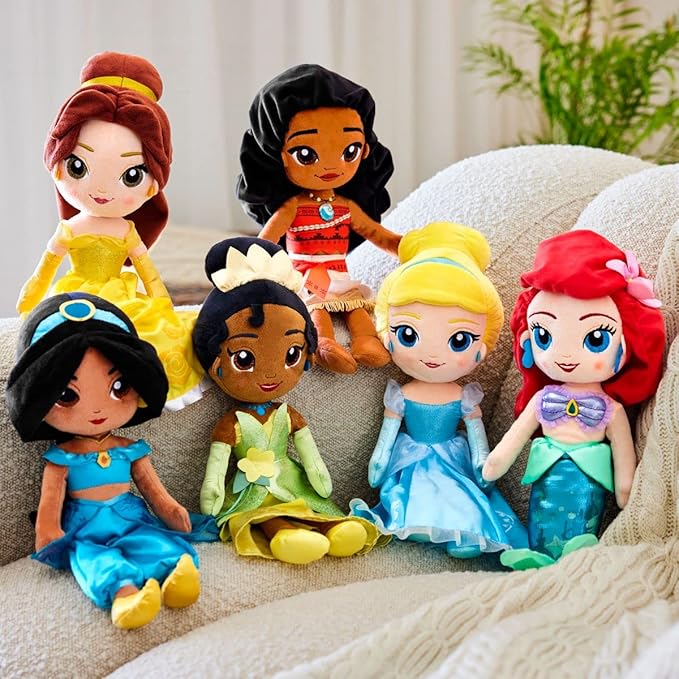 DISNEY STORE Official Princess Plush Doll, Belle from Beauty and The Beast, Medium 14 Inches, Soft Plushy with Embroidered Features, Princess Toys for Girls, Disney Dolls, Stuffed Animals for Girls