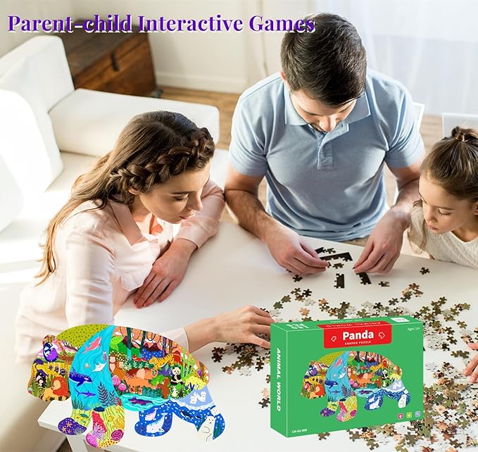 Puzzles for Kids Ages 4-8, 180 Piece Panda Animal Shaped Kids Puzzles Jigsaw Puzzles Educational Learning Toys for Kid Boys Girls Ages 4 6 7 8 Christmas Easter Party Favors Gift