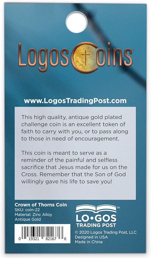 Crown of Thorns Coin, Bulk Pack of 10, by His Stripes We are Healed, Isaiah 53:5 Gift, Pocket Token of Healing and Protection, Collectible Challenge Coin for Easter, Sobriety & Recovery Chip
