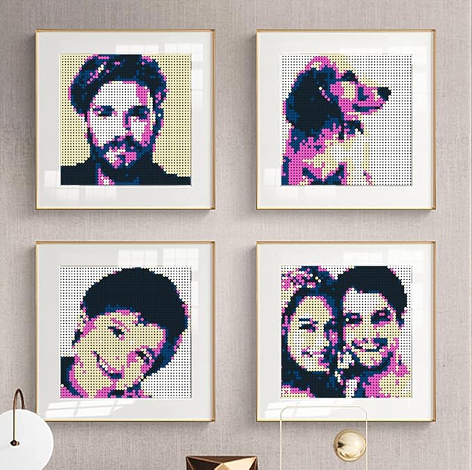Amalia Personalized Mosaic Portrait Custom Building Kit Pixel Great Wall Art Decoration Customized Your Own Photo Picture-Fascinatic(L/15.1"x15.1")