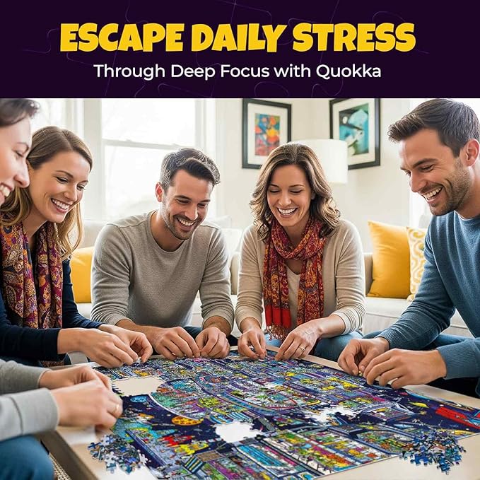 QUOKKA 1000 Piece Jigsaw Puzzle for Adults Galactic Tails – Premium Box Packaging with Extra Fun Challenges - Stunning Galaxy Dog Puzzle - Perfect for Relaxation & Creativity & Gift Giving
