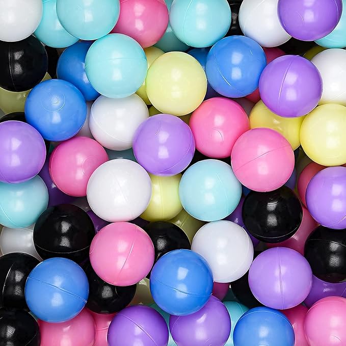 Vanland Ball Pit Balls for Baby and Toddler Phthalate Free BPA Free Crush Proof Plastic - Multicolored Pit Balls in Reusable Play Toys for Kids with Storage Bag