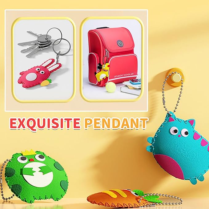 Suzcan Fun Sewing Kit for Kids, Whateveri DIY Doll Sewing Toys, DIY Doll Sewing Toys, My First Sewing Kit, Weaving Loom for Kids, Sew Fun Animals Kit, Handmade Kids Sewing Crafts DIY Kits (A+C Set)