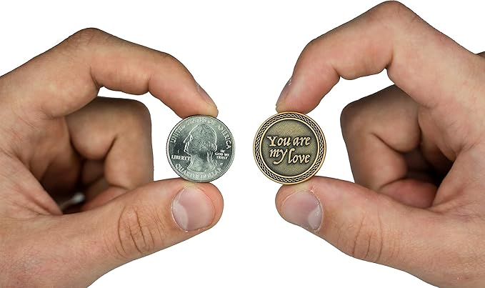 Bulk Set of 3 Romantic Love Expression Coins, You are My Love, with You Forever Won't Be Long Enough, Anniversary Pocket Tokens for Date Night, Love Gift for Men & Women, from Him or Her
