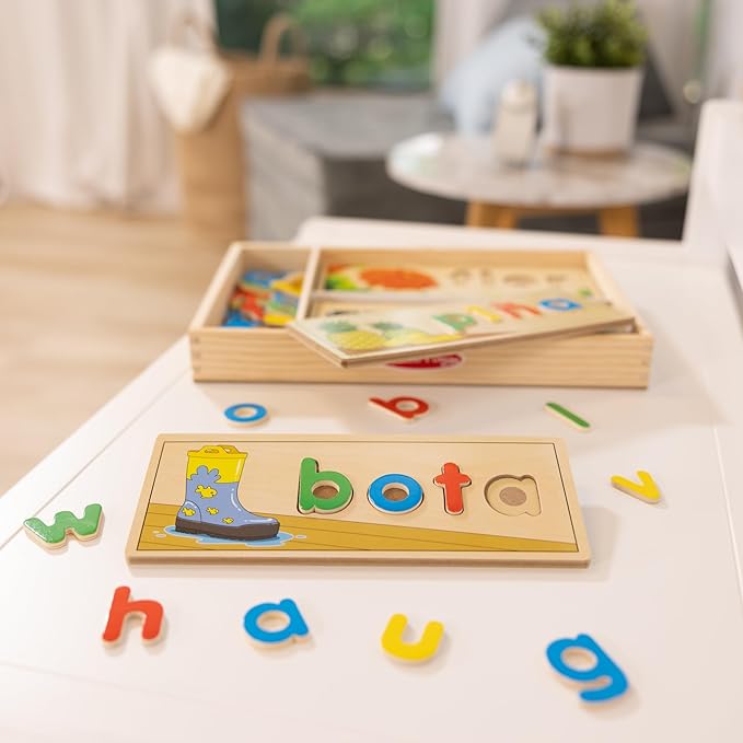 Melissa & Doug Spanish See & Spell Educational Language Learning Toy - FSC-Certified Materials