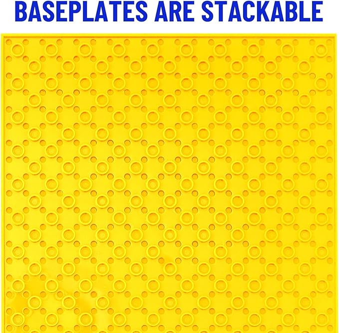 Strictly Briks Classic Stackable Baseplates - Rainbow Plates for Toy Building Sets - Durable Brick Baseplates Compatible with Lego - Toy Mat & Building Board - 10 x 10 in, Pack of 12, Rainbow