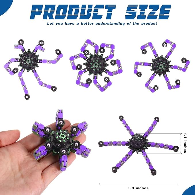48pcs Transformable Fidget Spinners Children's Advanced Fidget Toys for Stress Relief Ideal Fidget Spinners for Sensory Toys for Boys and Girls with Autism，Party Favors
