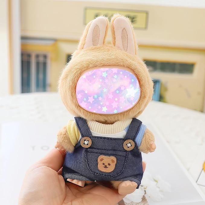 17cm Doll Clothes Set, 2 Pieces Dress Overalls Outfit Set for 6.7inch Doll Suit, Cute Fashion Clothes Accessories for 1st/2nd/3rd Gen Dolls Play & Display