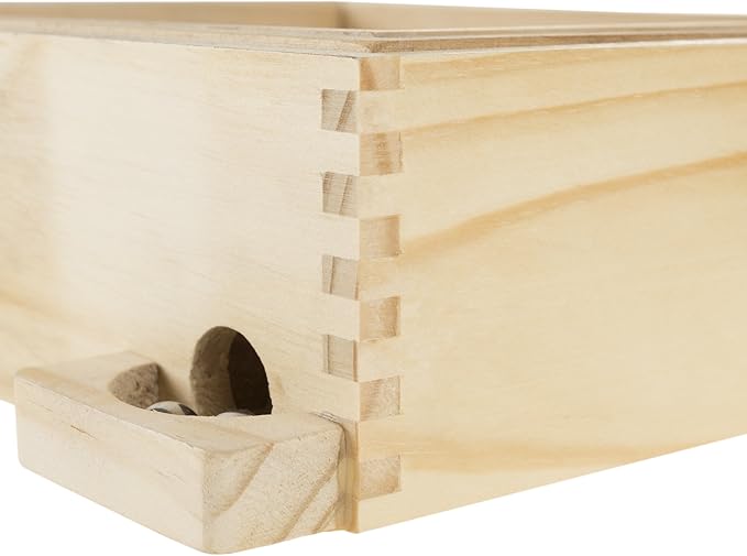 Labyrinth Wooden Maze Game with Two Steel Marbles, Puzzle Game for Adults, Boys and Girls by Hey! Play! , Tan
