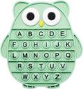 Fidget Toys for Kids, Owl Shaped Silicone Squeeze Sensory Toys, Alphabet Bubble Stress Anxiety Relief Relax Tools for Kids Adults School Classroom Gift Party Favors (Green)