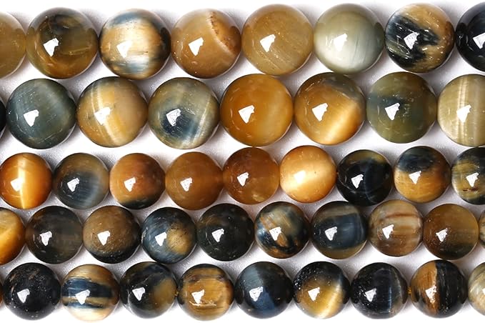 8mm 45PCS Natural Stone Dreamlike Blue Tiger Eye Beads for Jewelry Making DIY Bracelet