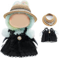 17cm Doll Clothes Set-Adorable Outfits for Dolls-Stylish Accessaries Clothes Dress-Up-Replaceable Clothing Collections, Includes Hat, Top, Skirt(Black-Style E)