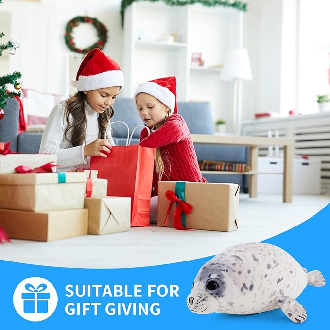 Sew Butiful Seal Stuffed Animal Toy, Cute plushies, 12" Seal Plush Pillow Gift for Girls Kids Children Birthday Christmas (Small)