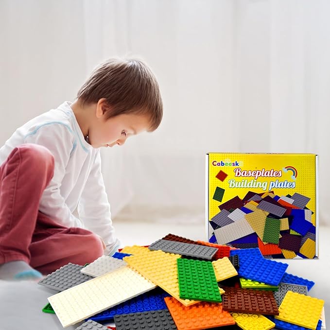 130 Pieces Classic Building Plate, 3 Color with 11 Size Baseplate, Base Plates Compatible with Lego Parts and Pieces, Building Bricks, for Most Brands (Dark Grey, Light Grey, Brown)