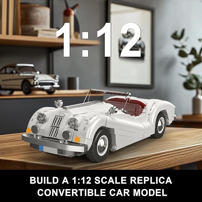 Mould King 10236 Supercar Car Building Set, MOC Sport Car Model Kit, Convertible Classic Racing Building Blocks Set, Home Decoration Gift for Teens Adults(1302 PCS)