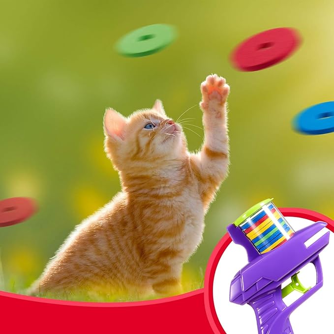 Sumind 2 Pieces Foam Disc Shooter Zip Shot Shooter Disc Launcher (Purple, Green)