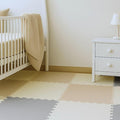FlooringInc's Rainbow & Natural Harmony Playmat - Kid Safe Foam Floor Tiles with Removable Edges - 2'x2', 1/2" Thick (Moonbeam, 24 Tile Pack)