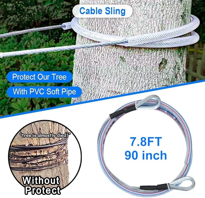 X XBEN 150FT Zip line Kits for Backyard, Zip Lines for Kid and Adult, Included Swing Seat, Ziplines Brake, and Steel Trolley, Outdoor Playground Equipment
