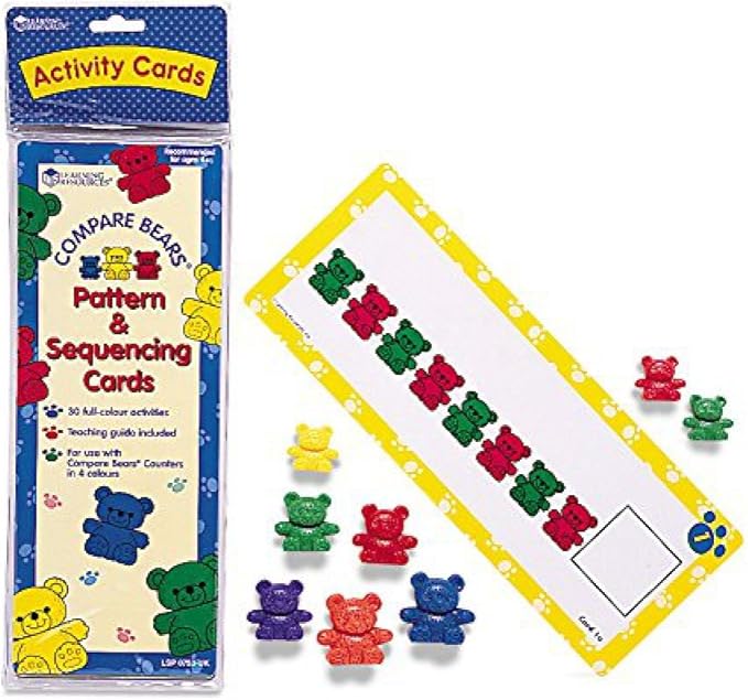 Learning Resources Three Bear Family Pattern Cards, Homeschool, Early Math Skill Learning, Bears Not Included, Ages 3+