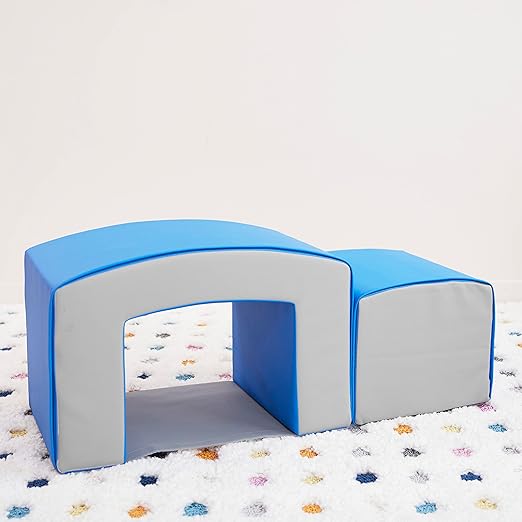 ECR4Kids SoftZone Junior Mix n' Match Tunnel and Bump, Beginner Playset, French Blue