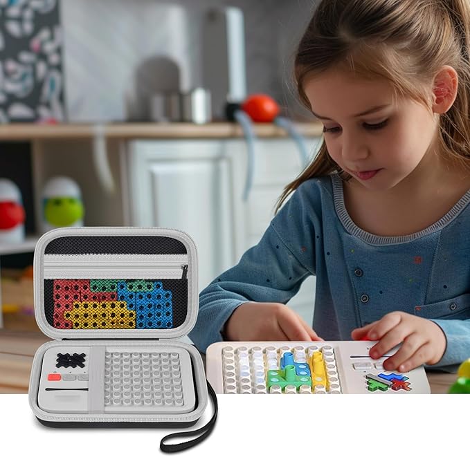 Case Compatible with GiiKER Super Blocks Puzzle Game, Super Slide Brain Teaser Puzzle Holder, Organizer Storage Bag for Electronic Brain Game Console & Puzzles for Kids Boys and Girls -Box Only-Black