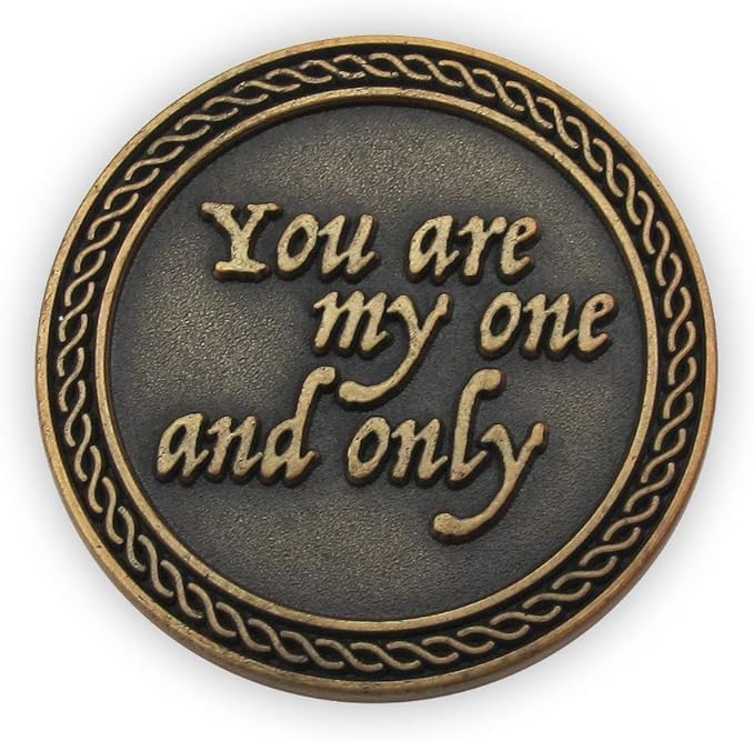 Bulk Set of 10 Romantic Love Expression Coins, You are My One & Only, You Mean The World to Me, Anniversary Pocket Tokens for Date Night, Love Gift for Men & Women, from Him or Her