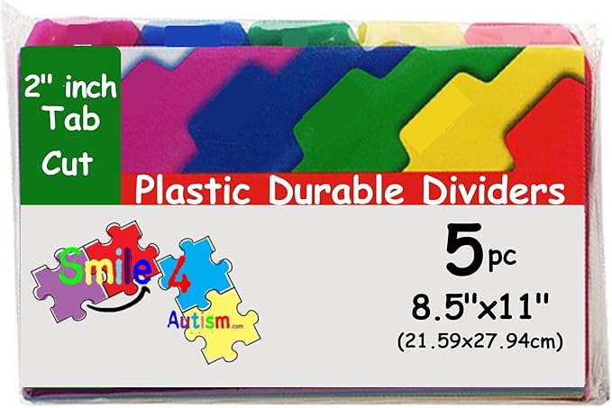 Smile4autism Large 8.5x11” Tools Perfect to Keep Your Loose Visual Picture Cards Organized. Autism, ABA, ADHD, Language & Apraxia Aspergers
