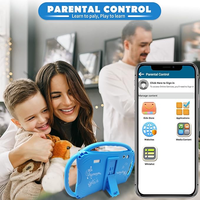 Kids Tablet 7 inch Tablet for Kids 3-7 Toddler Tablets WiFi Android 32GB Kids Tablets Parental Control Kids Learning Tab YouTube Netflix Kid-Proof Case